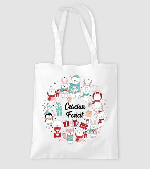 Crăciun Fericit model alb pe tricou