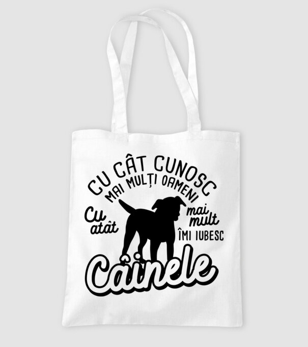 Cu cât cunosc mai mulți oameni, cu atât mai mult îmi iubesc câinele model alb pe tricou