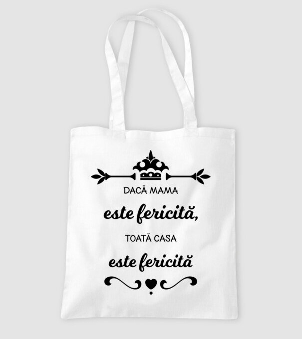 dacă mama este fericită, toată casa este fericită model alb pe tricou