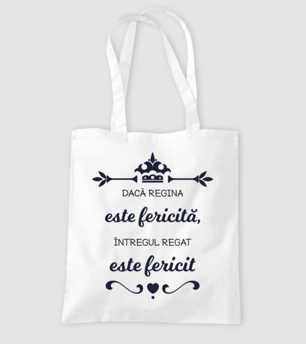 dacă regina este fericită, întregul regat este fericit model alb pe tricou