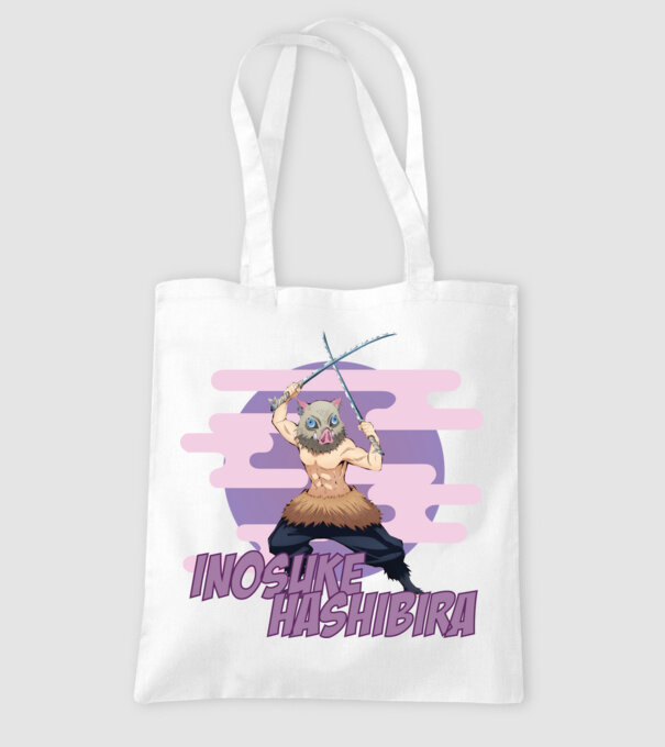Demon Slayer Inosuke model alb pe tricou