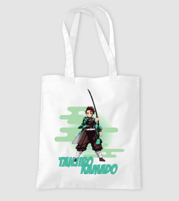 Demon Slayer Tanjiro model alb pe tricou