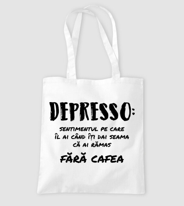 depresie: sentimentul pe care îl ai când îți dai seama că ai rămas fără cafea model alb pe tricou