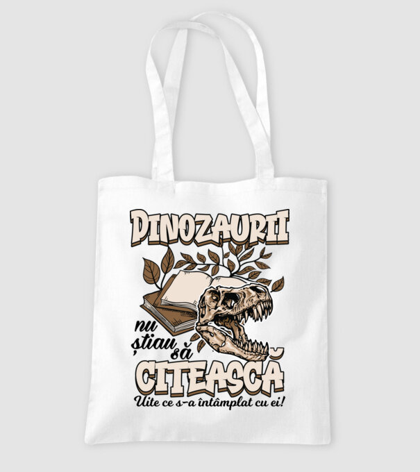 Dinozaurii nu știau să citească model alb pe tricou