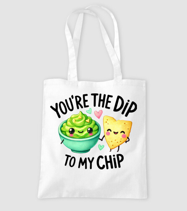 Dip to my Chip model alb pe tricou