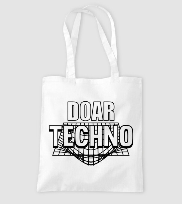 Doar techno model alb pe tricou
