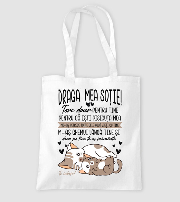 Draga mea soție model alb pe tricou