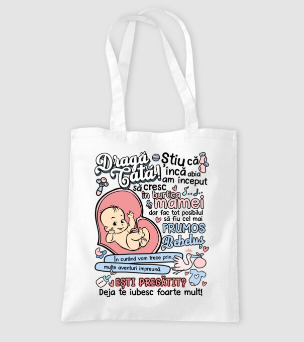 Dragă tată model alb pe tricou