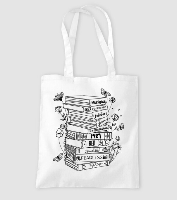 Eras tour books model alb pe tricou