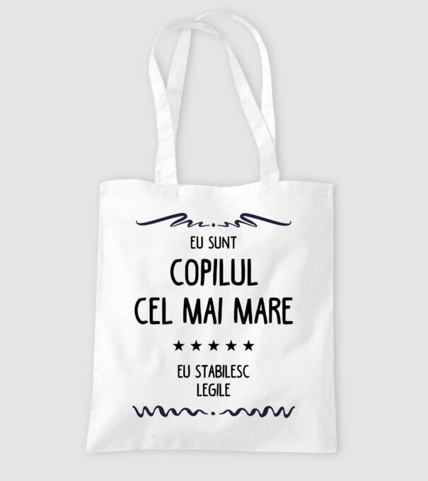 Eu sunt copilul cel mai mare, eu stabilesc legile model alb pe tricou