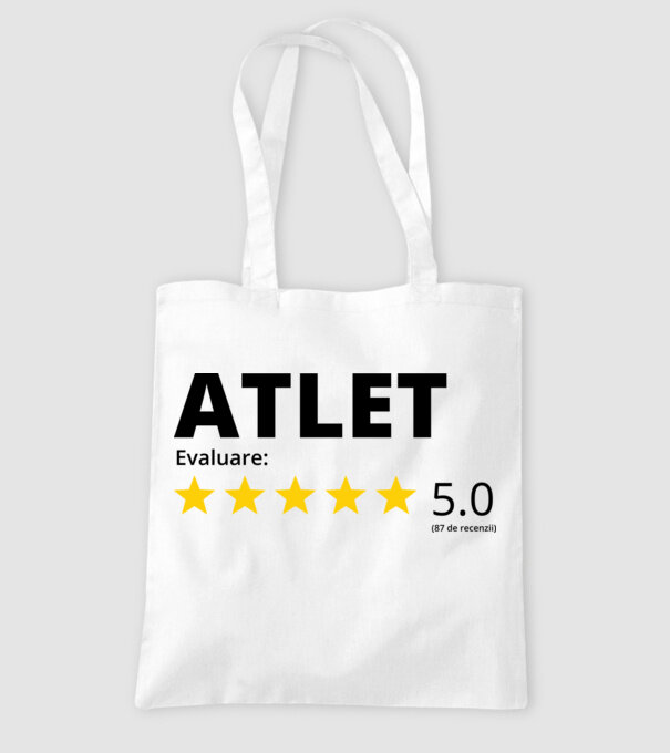 Evaluare 5 ATLET model alb pe tricou