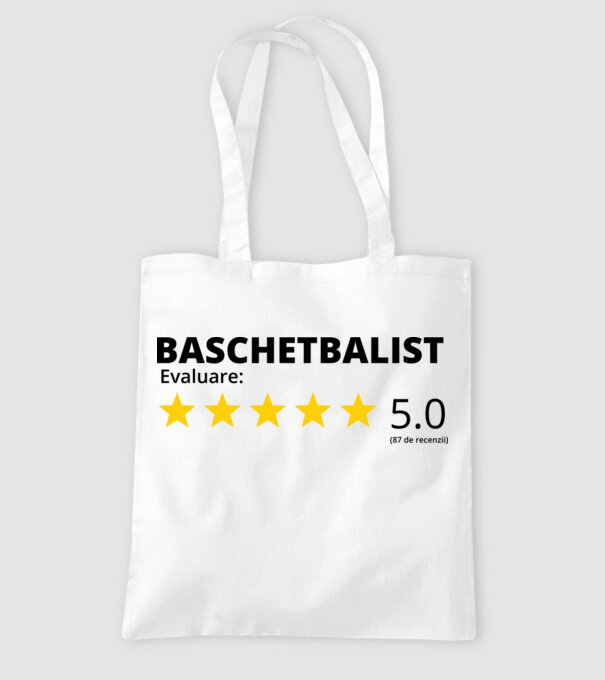 Evaluare 5 BASCHETBALIST model alb pe tricou