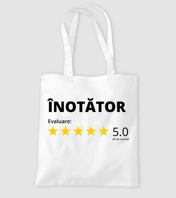 Evaluare 5 ÎNOTĂTOR model alb pe tricou