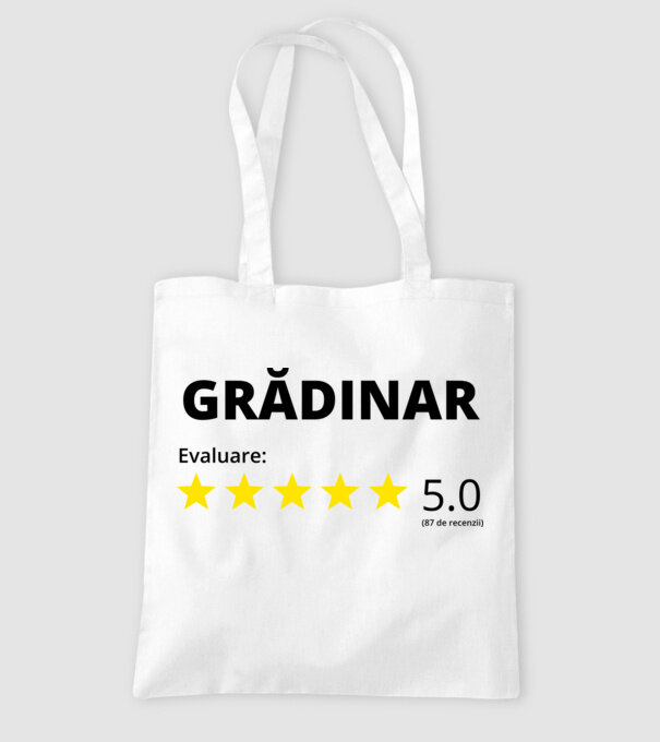 Evaluare Grădinar model alb pe tricou