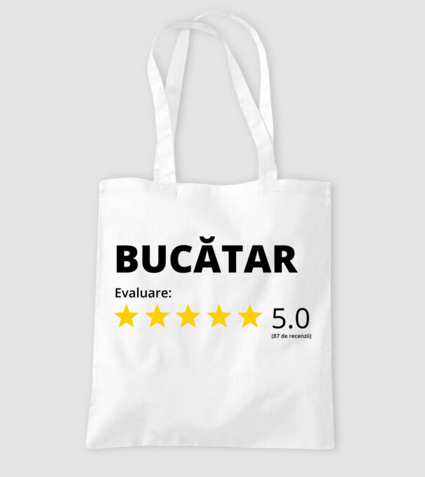 Evaluare - BUCĂTAR model alb pe tricou