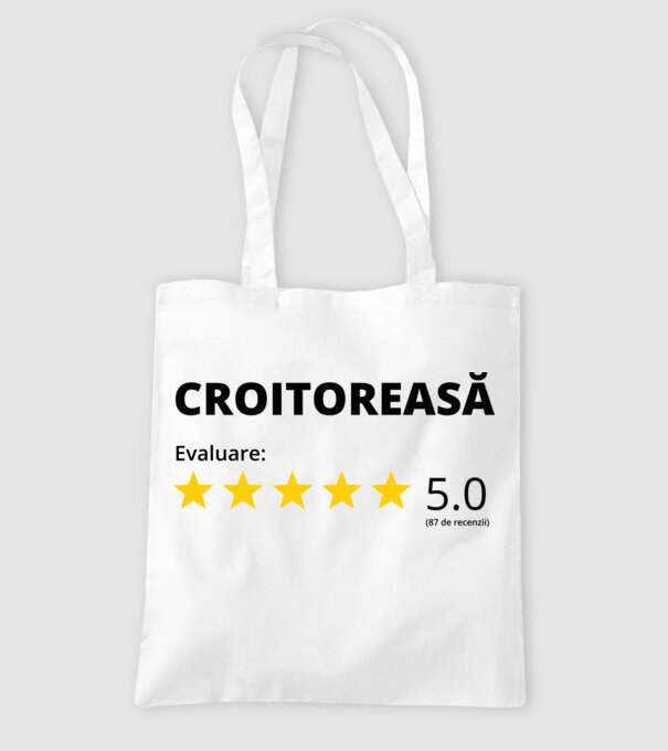 Evaluare - CROITOREASĂ model alb pe tricou