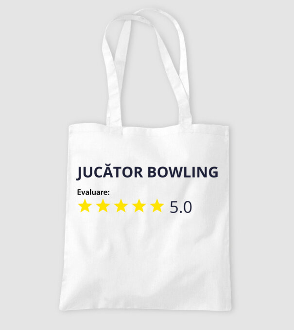 evaluare: jucător bowling de 5 stele model alb pe tricou