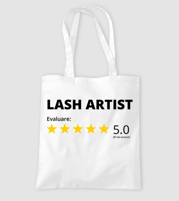 Evaluare - LASH ARTIST model alb pe tricou