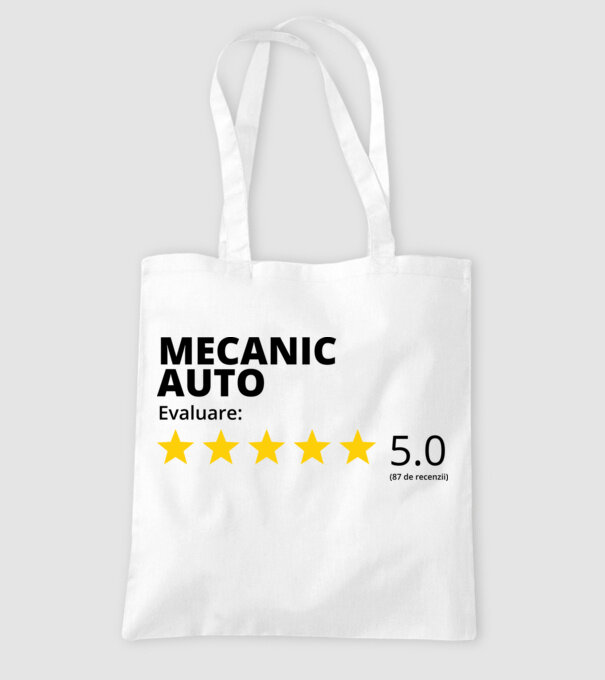 Evaluare - MECANIC AUTO model alb pe tricou