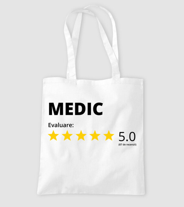 Evaluare - MEDIC model alb pe tricou