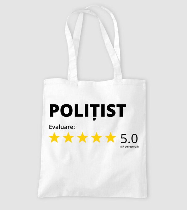 Evaluare - POLIȚIST model alb pe tricou