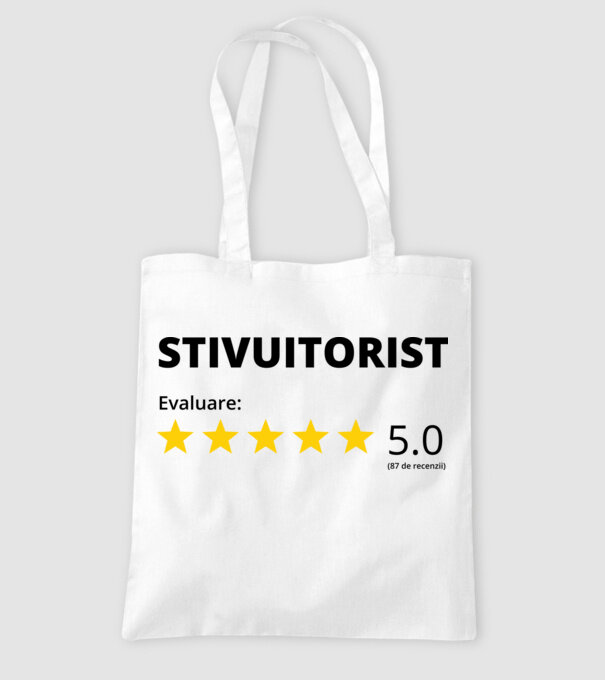 Evaluare - STIVUITORIST model alb pe tricou