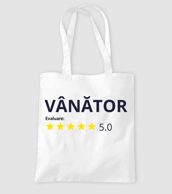 evaluare: vânător de 5 stele model alb pe tricou