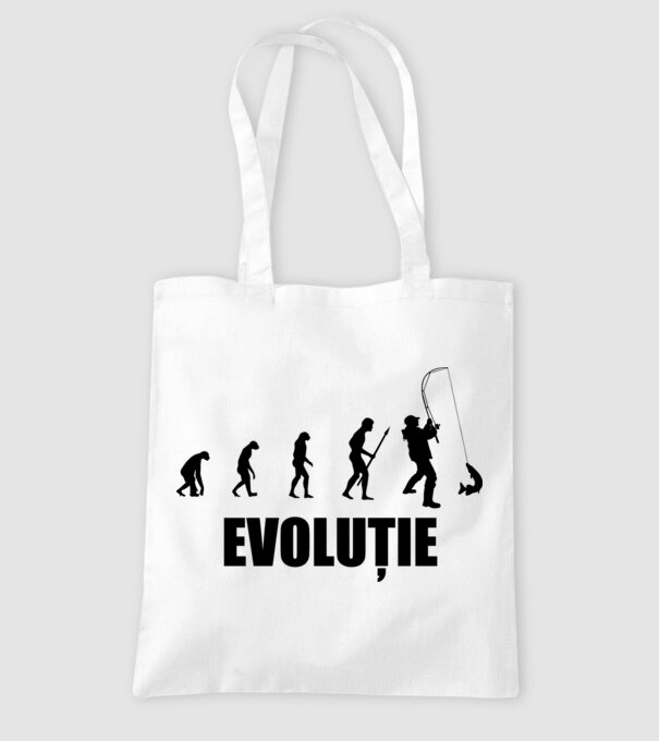 Evoluție Pescuit model alb pe tricou