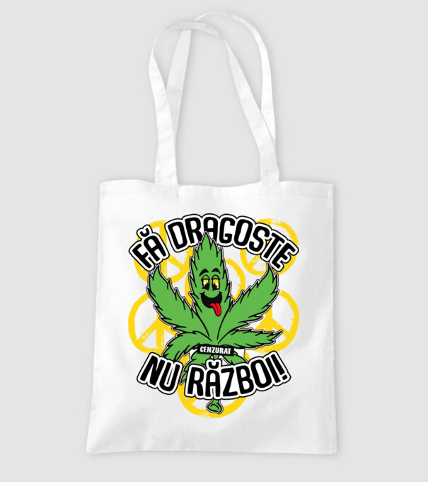fă dragoste, nu război! (cenzurat) model alb pe tricou