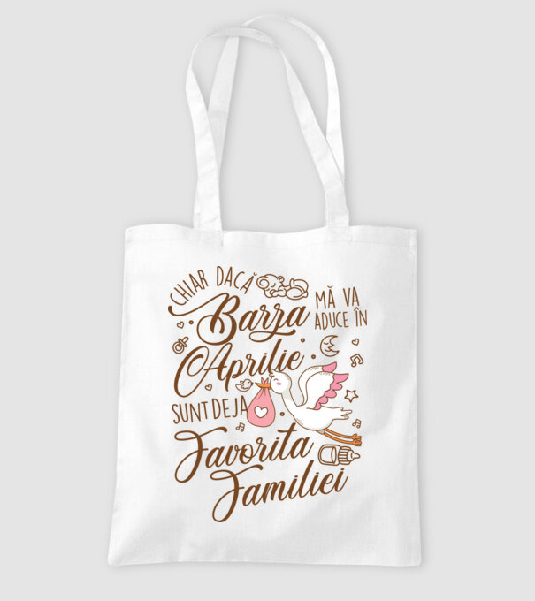 Favorita familiei APRILIE model alb pe tricou