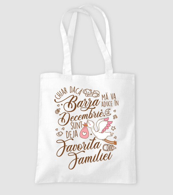 Favorita familiei DECEMBRIE model alb pe tricou