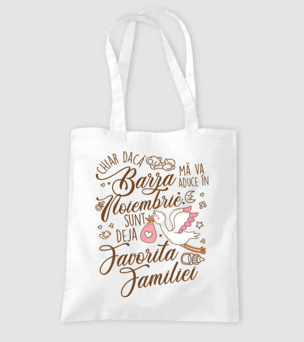 Favorita familiei NOIEMBRIE model alb pe tricou
