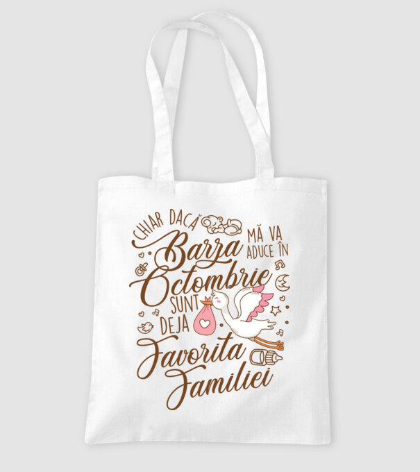 Favorita familiei OCTOMBRIE model alb pe tricou