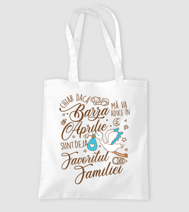 Favoritul familiei APRILIE model alb pe tricou