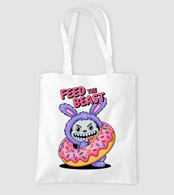 Feed the beast model alb pe tricou