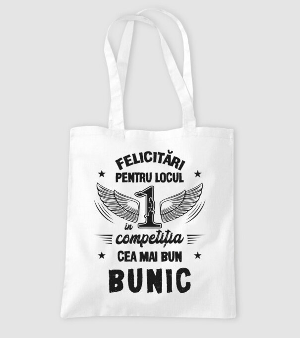 Felicitări pentru locul 1 în competiția Cel mai bun bunic! model alb pe tricou
