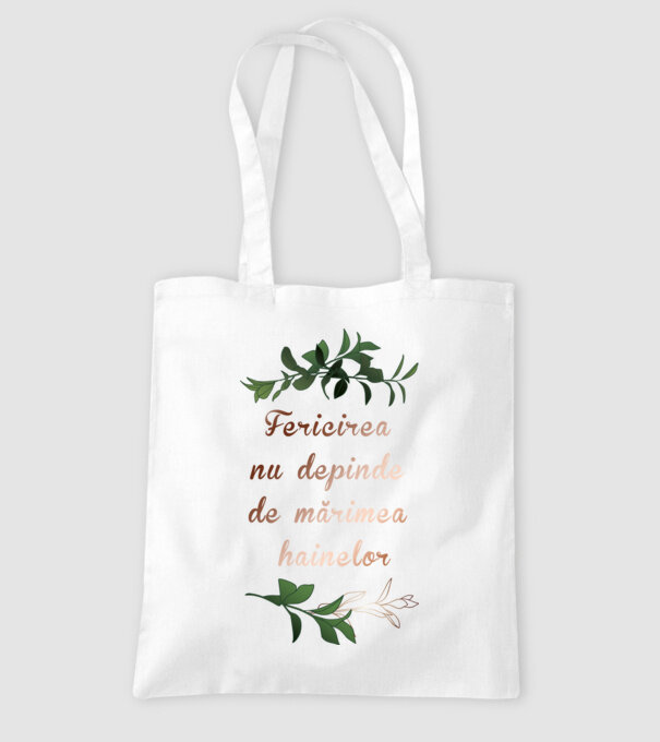fericirea nu depinde de mărimea hainelor model alb pe tricou