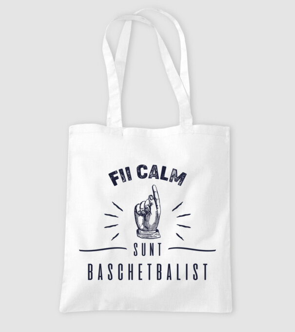 Fii calm, sunt BASCHETBALIST model alb pe tricou