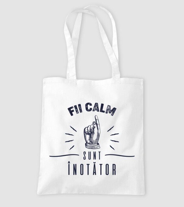 Fii calm, sunt ÎNOTĂTOR model alb pe tricou