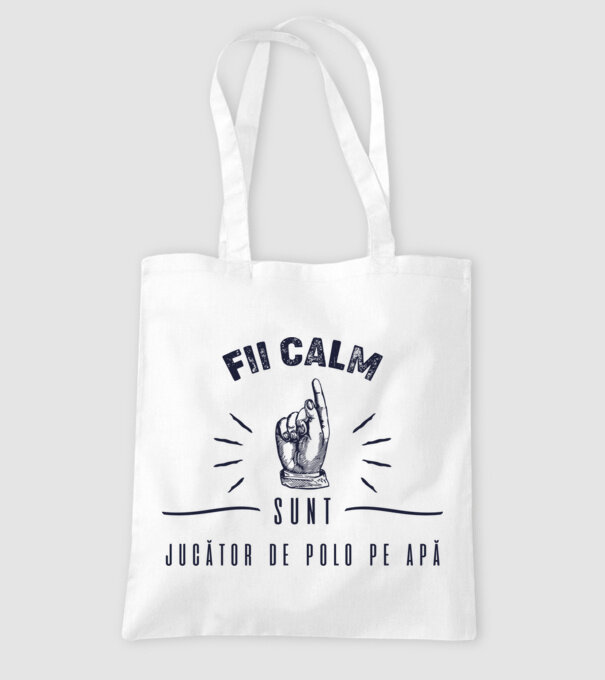 Fii calm, sunt JUCĂTOR DE POLO PE APĂ model alb pe tricou