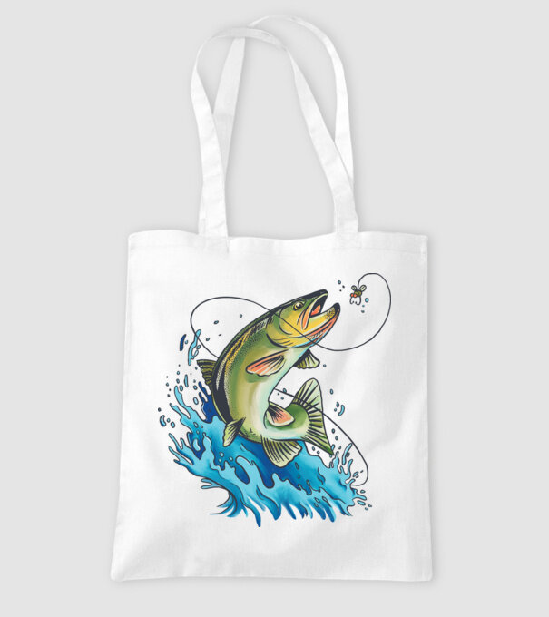 Fish model alb pe tricou