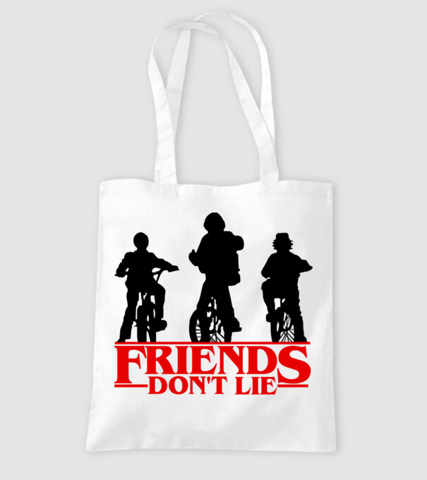 friends dont lie bicycle model alb pe tricou