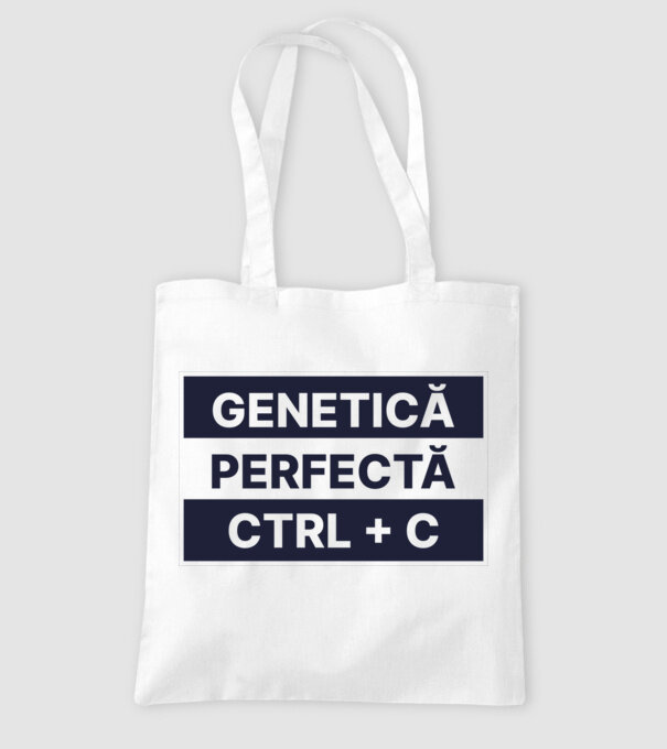 Genetică perfectă CTRL + V model alb pe tricou