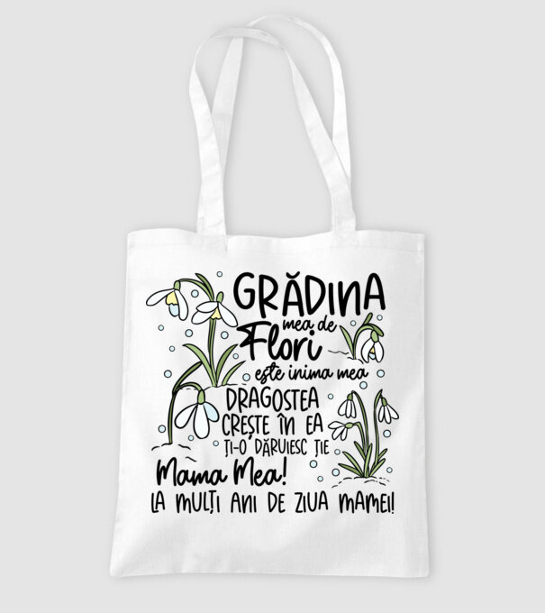 Grădina mea de flori model alb pe tricou
