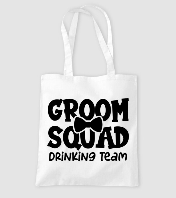 Groom Squad model alb pe tricou