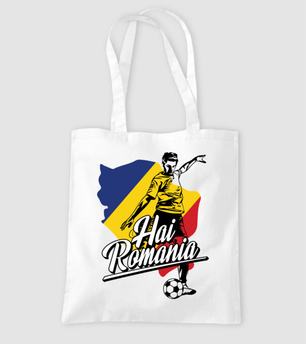 Hai romania fotbal model alb pe tricou