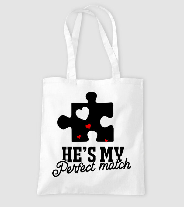 He is my perfect match model alb pe tricou