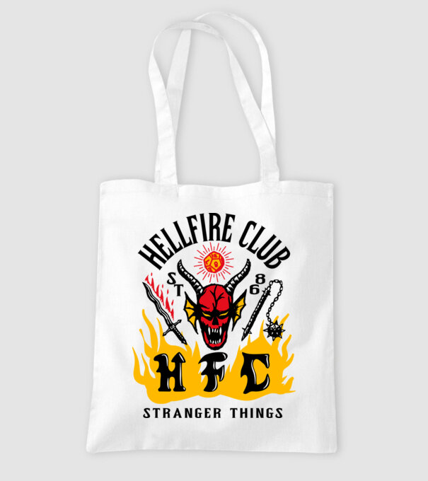hellfire club 86 stranger things model alb pe tricou