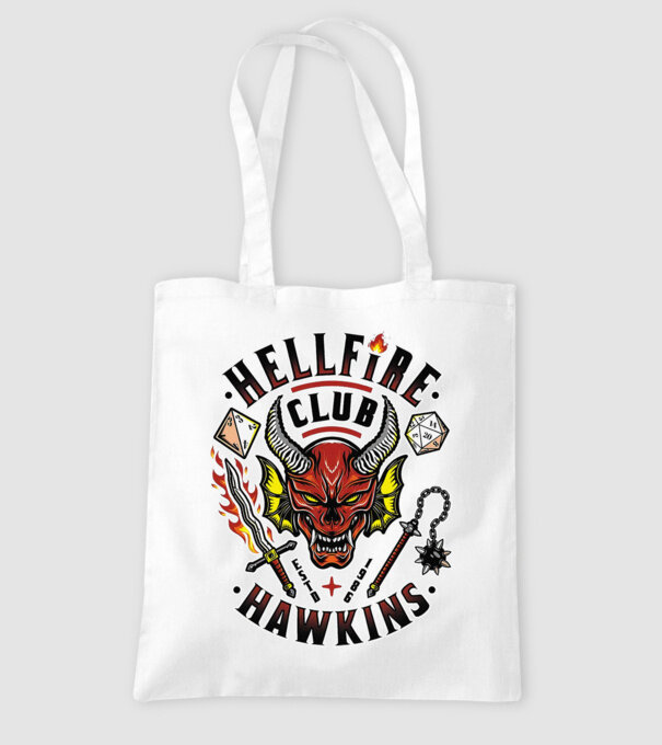 hellfire club hawkins model alb pe tricou