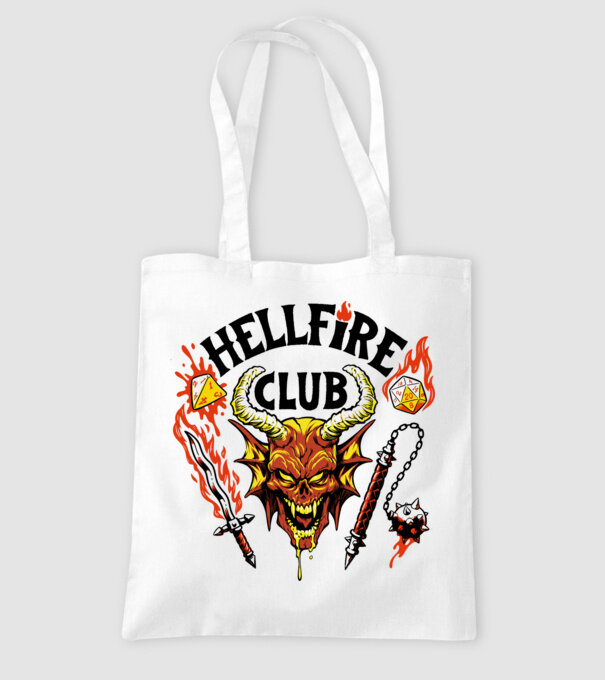 Hellfire ok model alb pe tricou